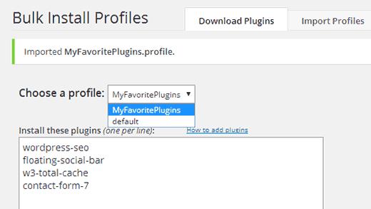 Loading your plugins profile 