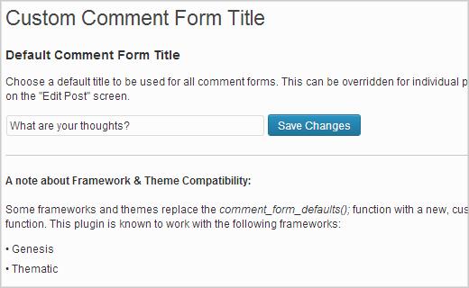 Changing comment form title in WordPress
