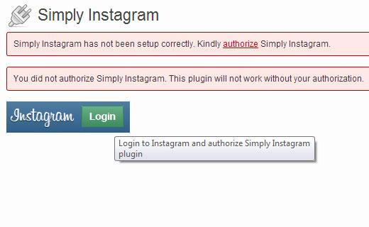 Authorize Simply Instagram to access your instagram account