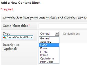 Adding content block name and type