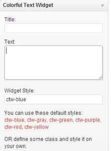 Colorful text widget options