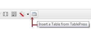 Add table button in visual editor