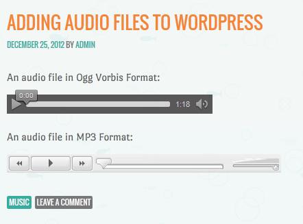 MP3 and Ogg Audio Files Embed in WordPress