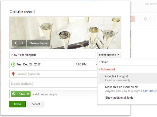 Creating a Google+ Hangout Event