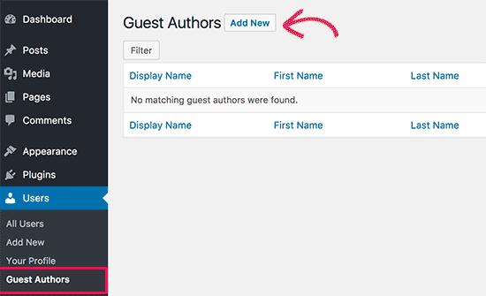 Adding a new guest author in WordPress