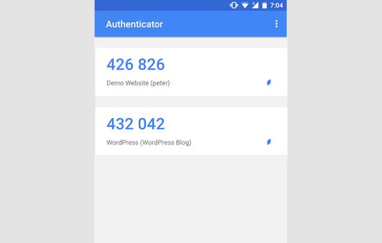 Google authenticator time based codes