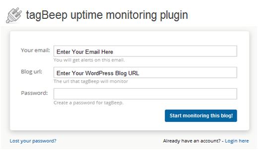 TagBeep Uptime Monitor for WordPress