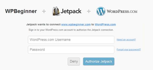 Jetpack Authorization Screen
