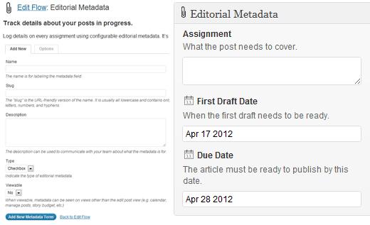 Editorial Metadata in Edit Flow