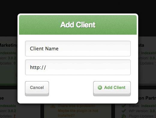 WP Status Dashboard - Add Client