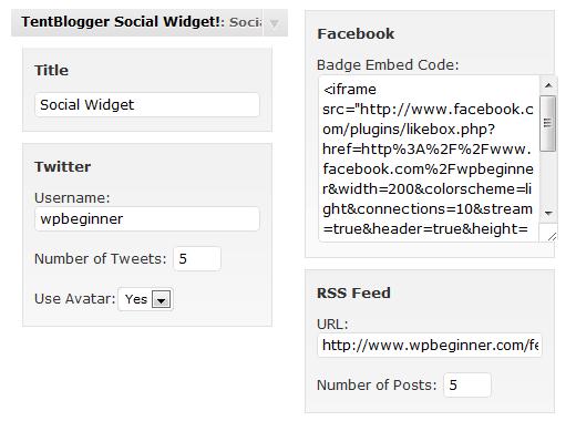 Tab based Social Widget for WordPress