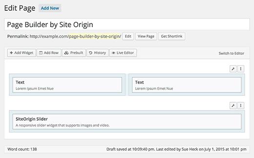 Siteorigin用户界面的页面构建器
