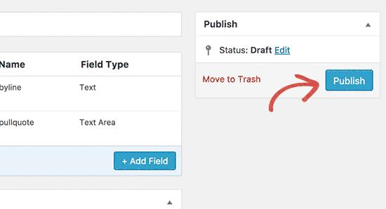 Publish your field group