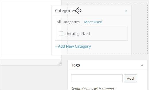 Rearrange post edit screen in WordPress