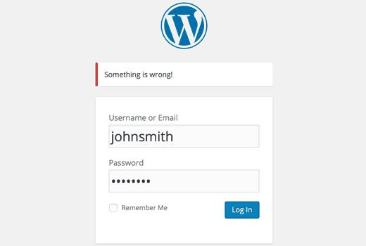 No login hints in WordPress