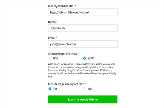Weebly to WordPress Importer