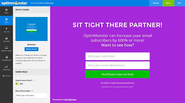 在OptinMonster中设计全屏弹出窗口