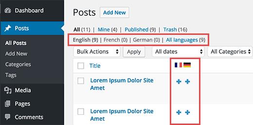 Creating multilingual content in WordPress with WPML