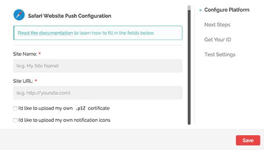Safari web push notification settings