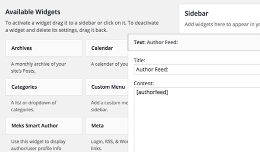 Adding subscribe to author link in WordPress sidebar widget