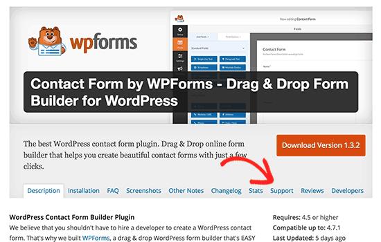 获得对免费WordPress插件的支持