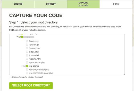 Select root directory