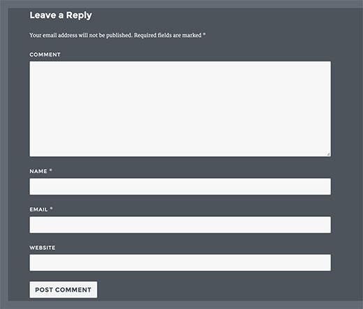 New comment form layout after WordPress 4.4