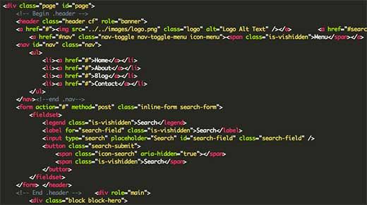 静态HTML网站背后的HTML代码