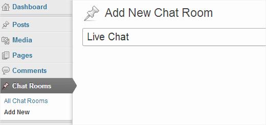 Creating a new chat room in WordPress