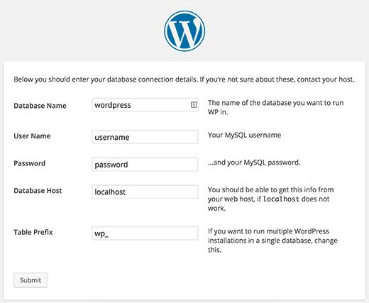WordPress creating wp-config.php file during the installation