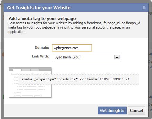 Facebook Insights for your Site Setup