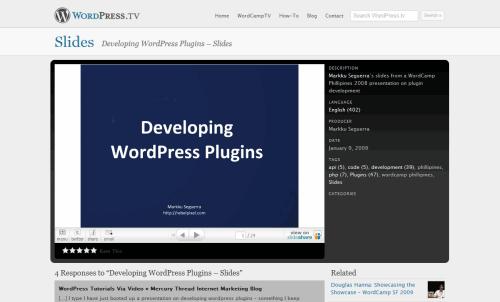Developing WordPress Plugins - Slides