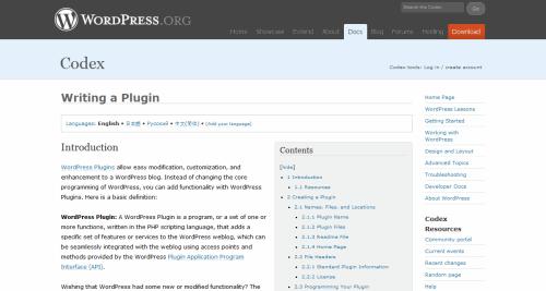 Writing a Plugin - WordPress Codex