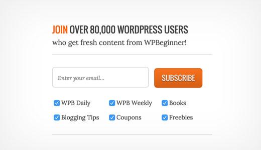 Subscribe to WPBeginner newsletter