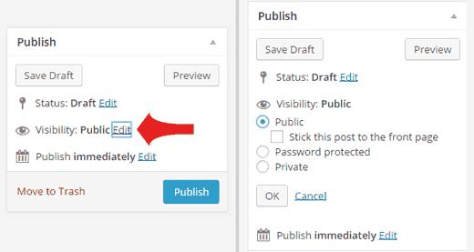 Making posts Private or Password Protected in WordPress
