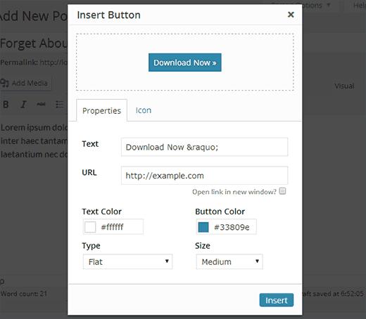 Adding CSS Call to Action buttons in WordPress post editor