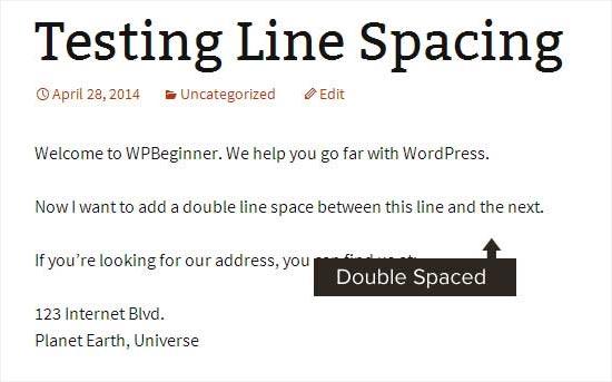 Double line space added to create paragraph in WordPress