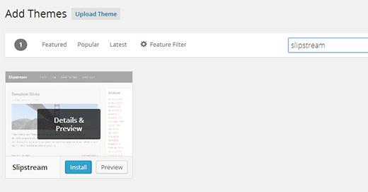 Searching for a free theme to install from WordPress.org directory