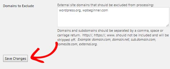 External Links plugin settings page