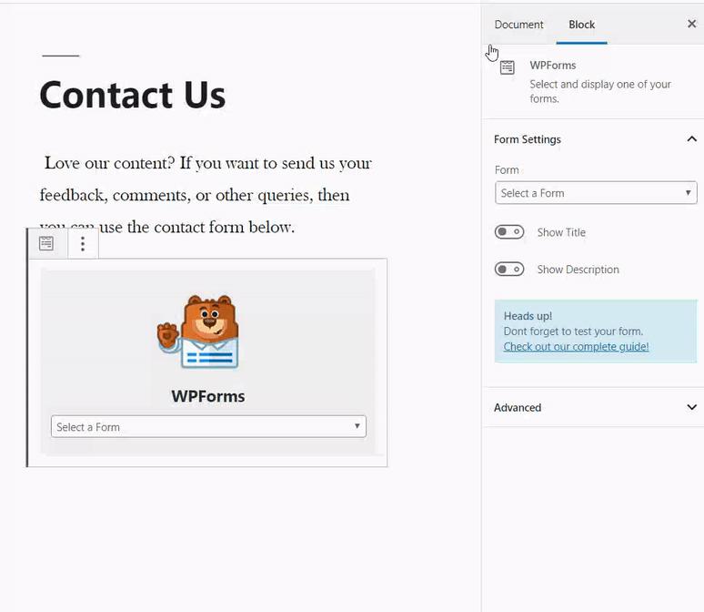 Add Contact Form to WordPress Page with WPForms