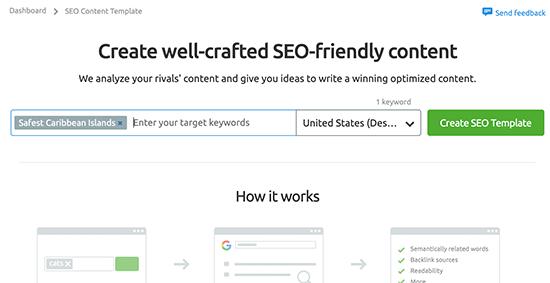 Creating SEO content template for an article