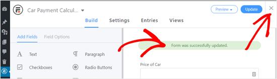 Car Payment Calculator Form Builder in WordPress