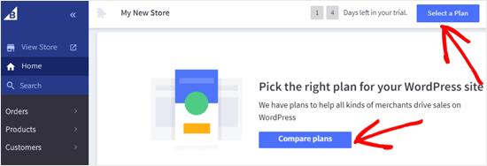 Select a BigCommerce Plan