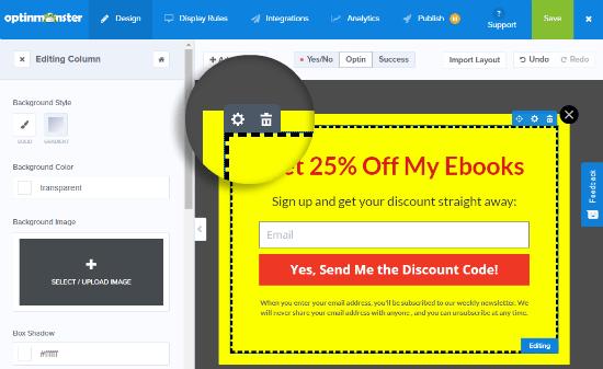 How to change your popup coupon